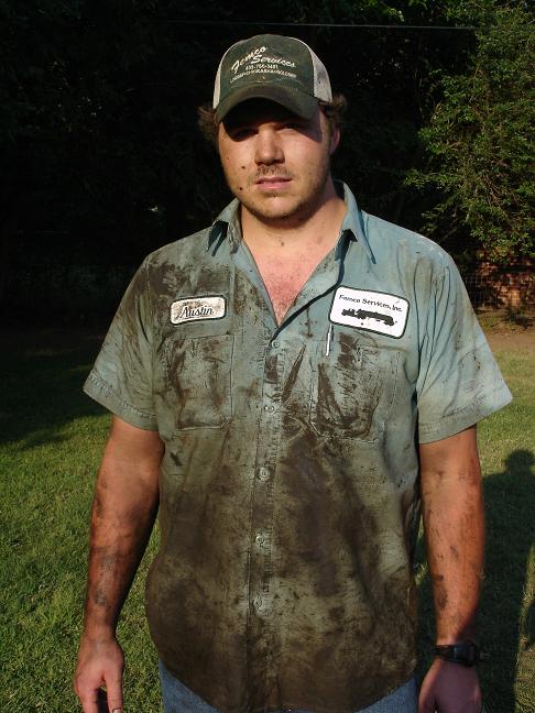 Austin Dyches as a working man